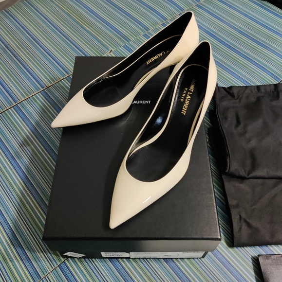 Saint Laurent Shoes - Saint Laurent, brand new, size 6 1/2 Charlotte 55 cream patent leather pump